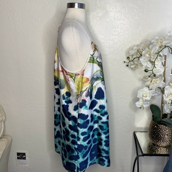 ark&co tropical printed racerback slip dress M - Picture 2 of 6